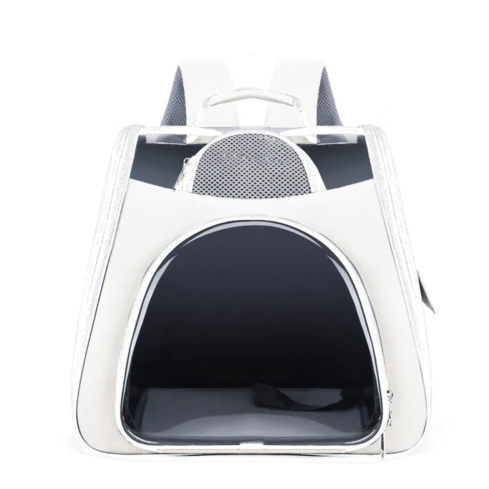 Portable foldable pet bag in solid colour with PU PVC material, medium capacity, on a plain background