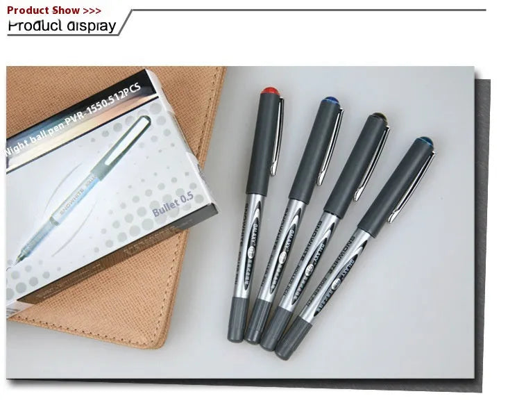 0.5mm water-based quick-drying ballpoint pen with plastic barrel in black, blue, ink blue and red colour options