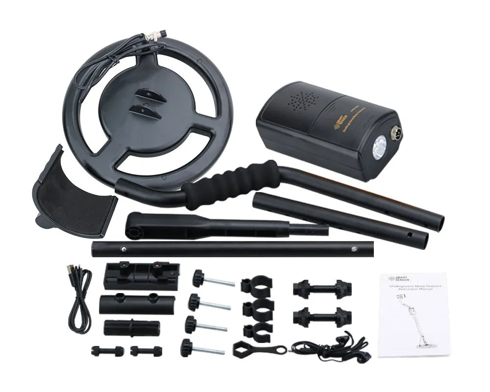 AR944M underground metal detector in black with search coil, adjustable shaft, and control box on grass