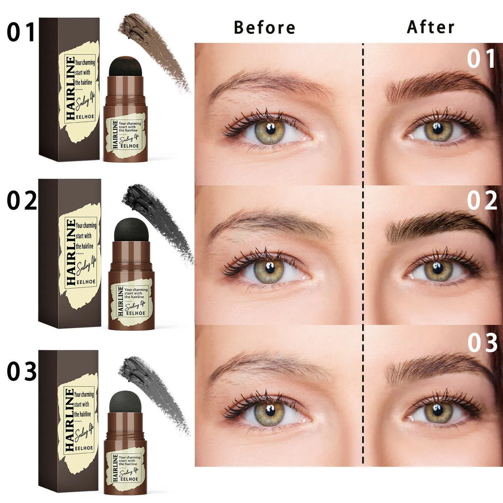 Eyebrow stamp stencil kit with 24 reusable cards, airbrush stamp, and long-lasting waterproof powder for natural brow shaping