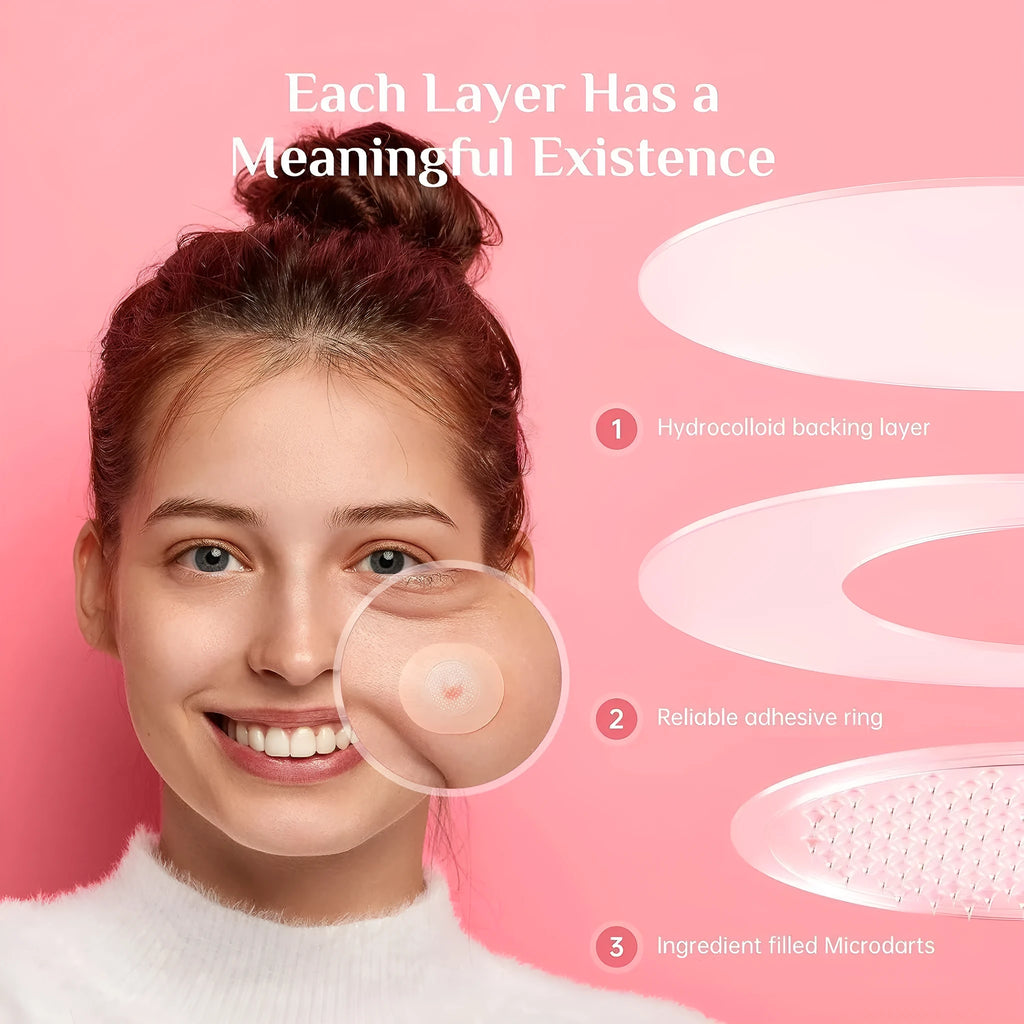 9-piece acne patch set for pimple treatment with mild non-irritating formulation