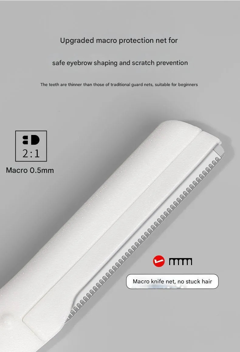 Beginner eyebrow trimmer and razor tool set with macro safety design
