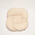 Foldable petal pet bed mat with washed cotton surface and optional multi-layer birch board base for cats and small dogs