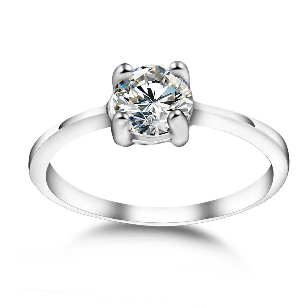 Titanium steel geometric wedding ring with inlaid zircon, steel colour, size 7