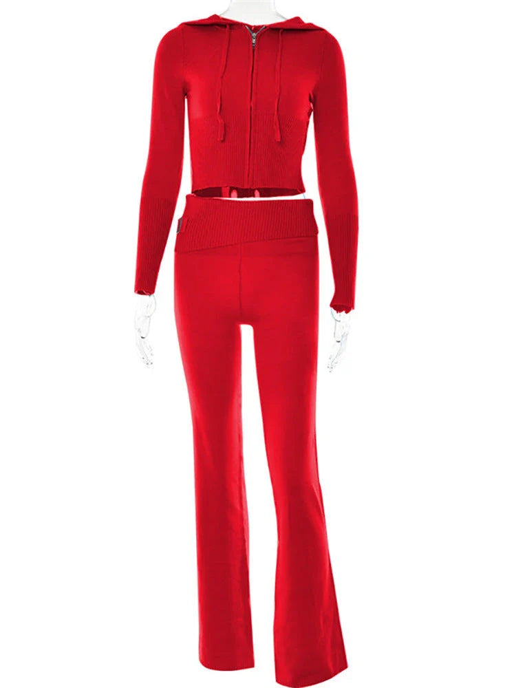 Cozy Chic Hoodie & Pant Set for Women in various colors and sizes, featuring a stylish zip-up hoodie and high-waisted pants