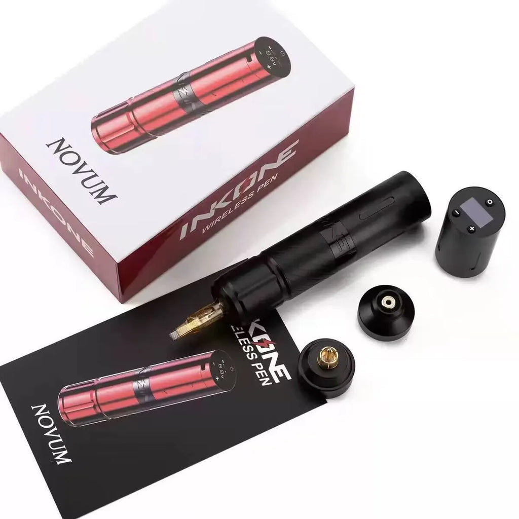 Wireless tattoo battery pen all-in-one machine, 1800mAh, 135mm x 32mm, USB interface, dual battery colour options