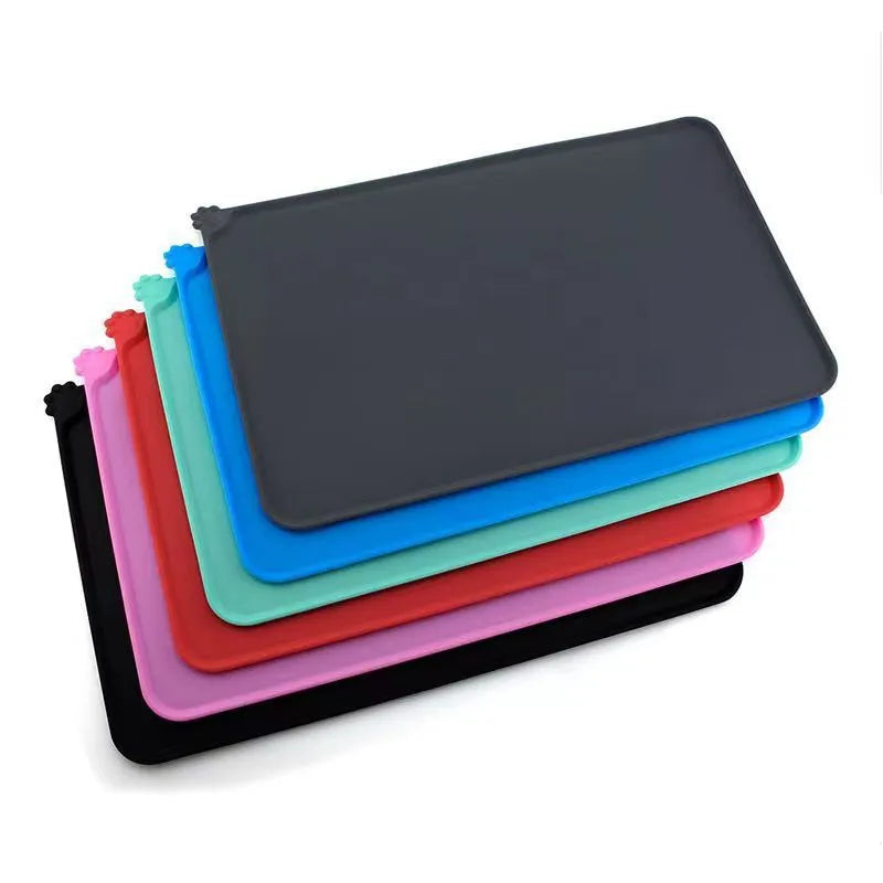 Silicone pet placemat under dog bowl in choice of five colours with anti-slip base