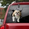 Reflective torn dog silhouette car window sticker in QCTMK2904 colour on vehicle glass