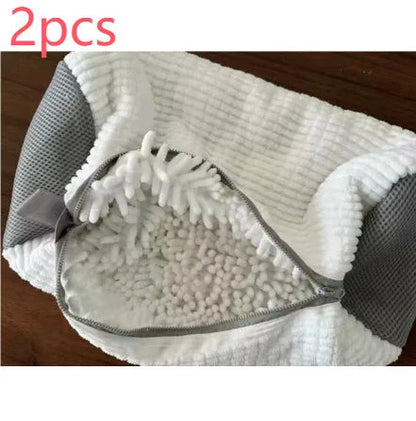 Shoe Cleaning Laundry Bag made of chenille fabric, designed to gently clean sneakers and tennis shoes in the washing machine