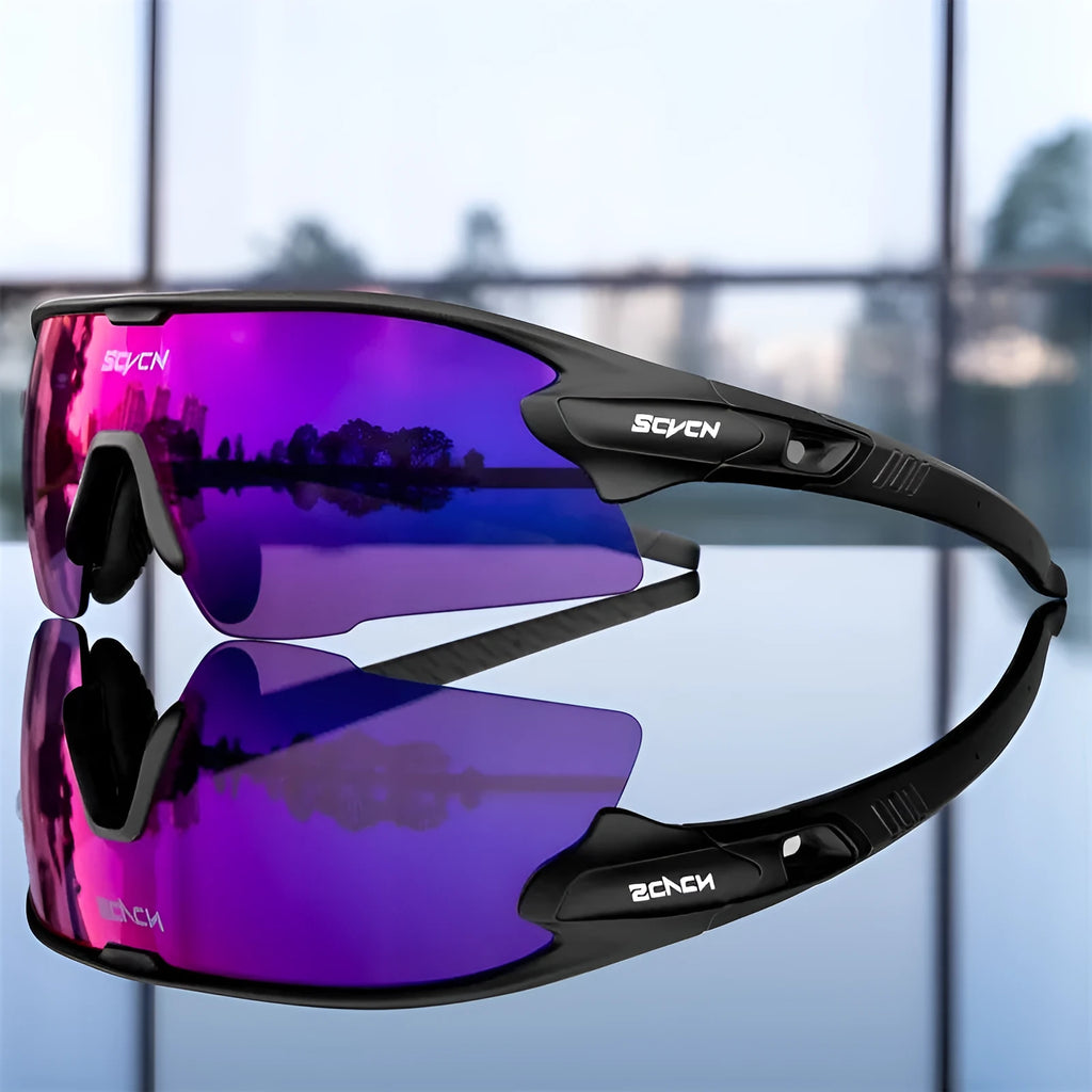 Unisex outdoor sports cycling sunglasses with TR90 semi-rimless frame and UV protection, multiple colour options