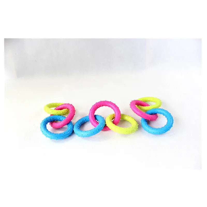 TPR rubber three-chain dog chew toy for aggressive chewers and dental health