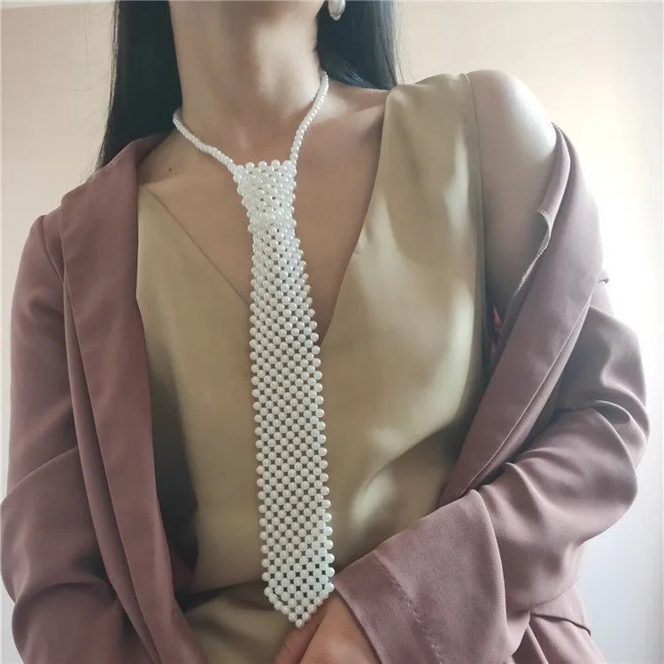 Pearl tie body chains with hollow out retro design and adjustable waist fitting