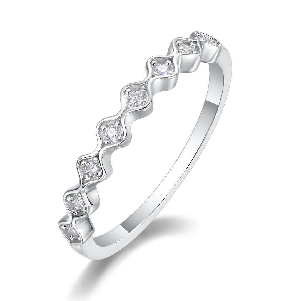 Moissanite wedding ring set S925 silver platinum-plated with GRA certificate gift box sizes 5-9