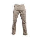 Men's khaki camouflage cargo trousers with straight leg and multiple pockets, cotton blend outdoor hiking trousers
