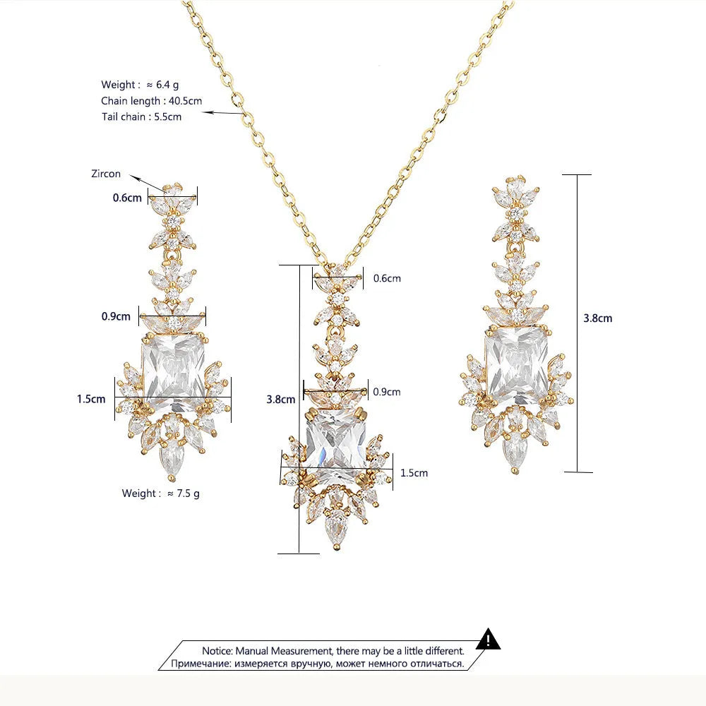Coloured gem blue zircon necklace with copper material and quadrilateral design element