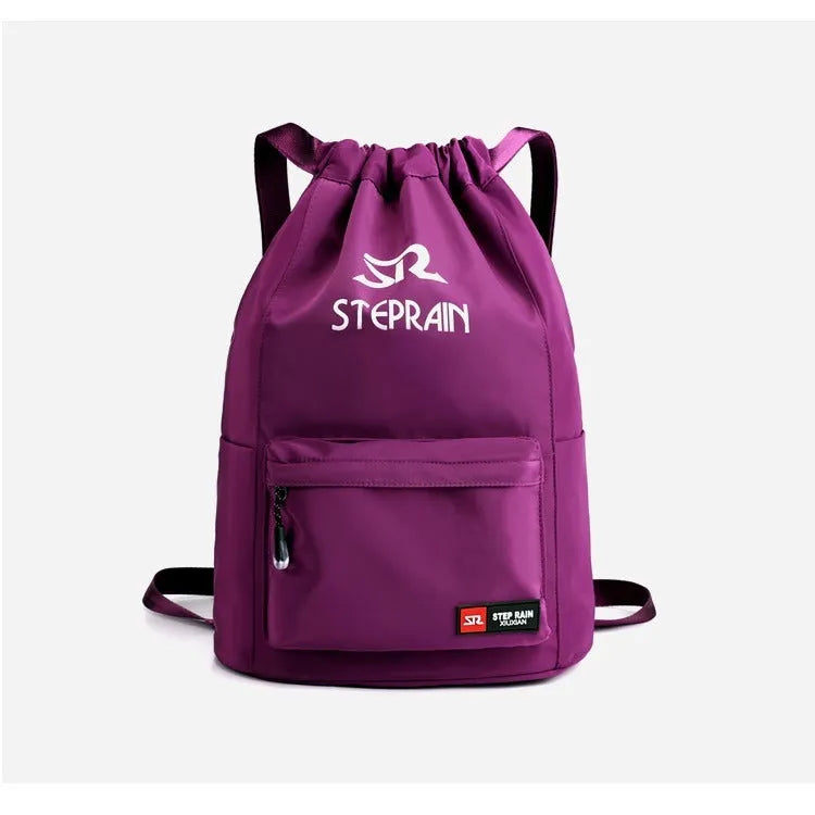 Lightweight Oxford cloth drawstring backpack in solid colour with water pillow shoulder straps