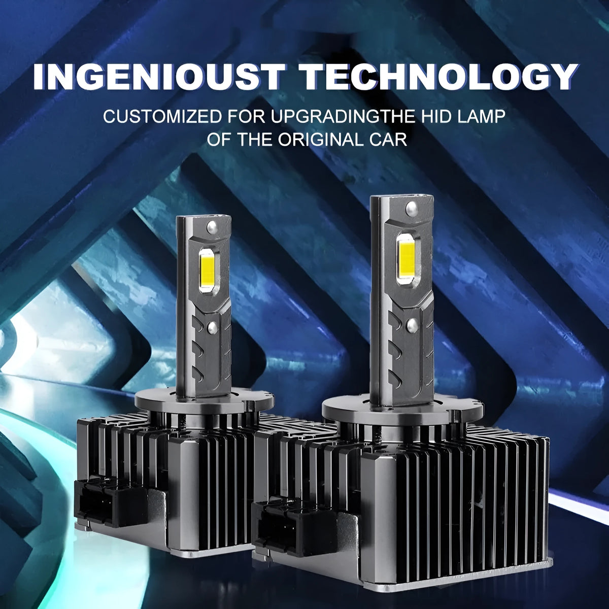 A10-D LED headlight replacement with lamp stabilizer, aviation aluminium alloy, IP67, 70W, 6000K, universal car fitment
