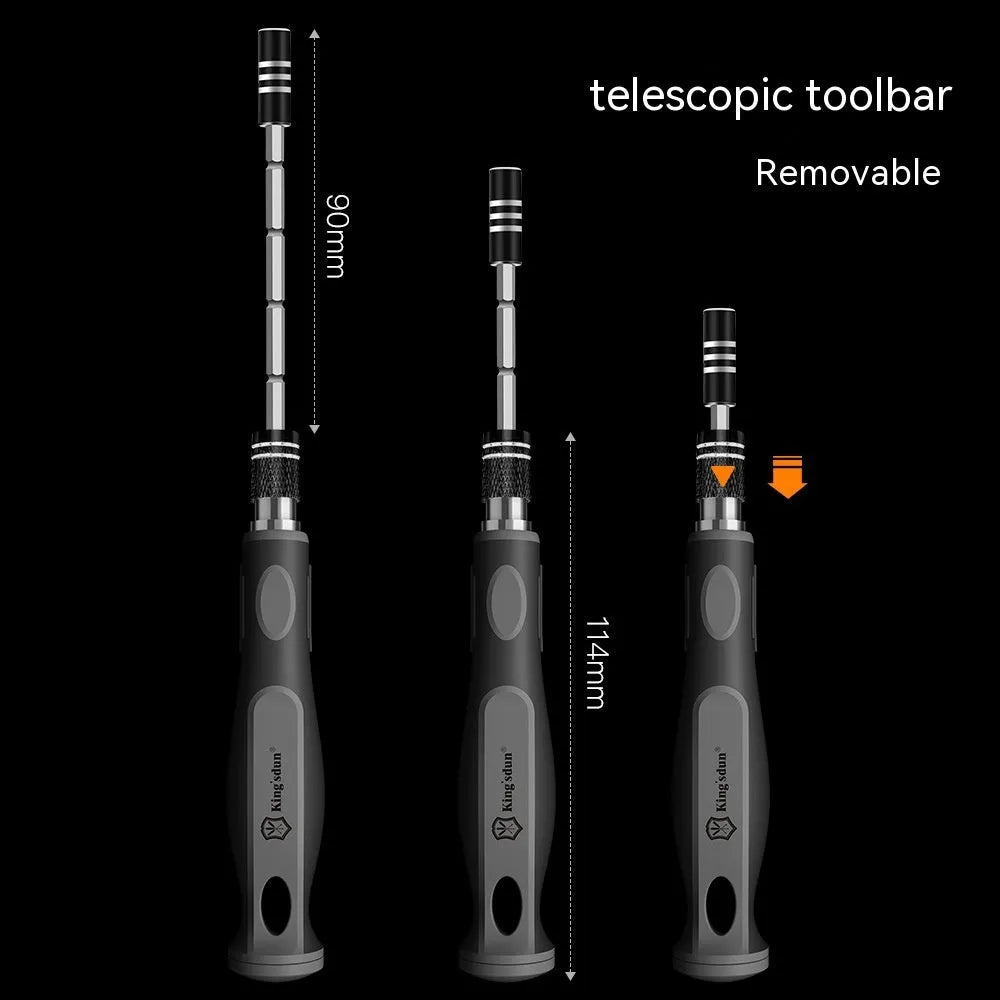 32 in 1 screwdriver set with 30 bits in CRV steel and PP plastic handle measuring 130x75x37mm
