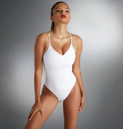 Backless one-piece swimsuit for women in various solid colors and styles