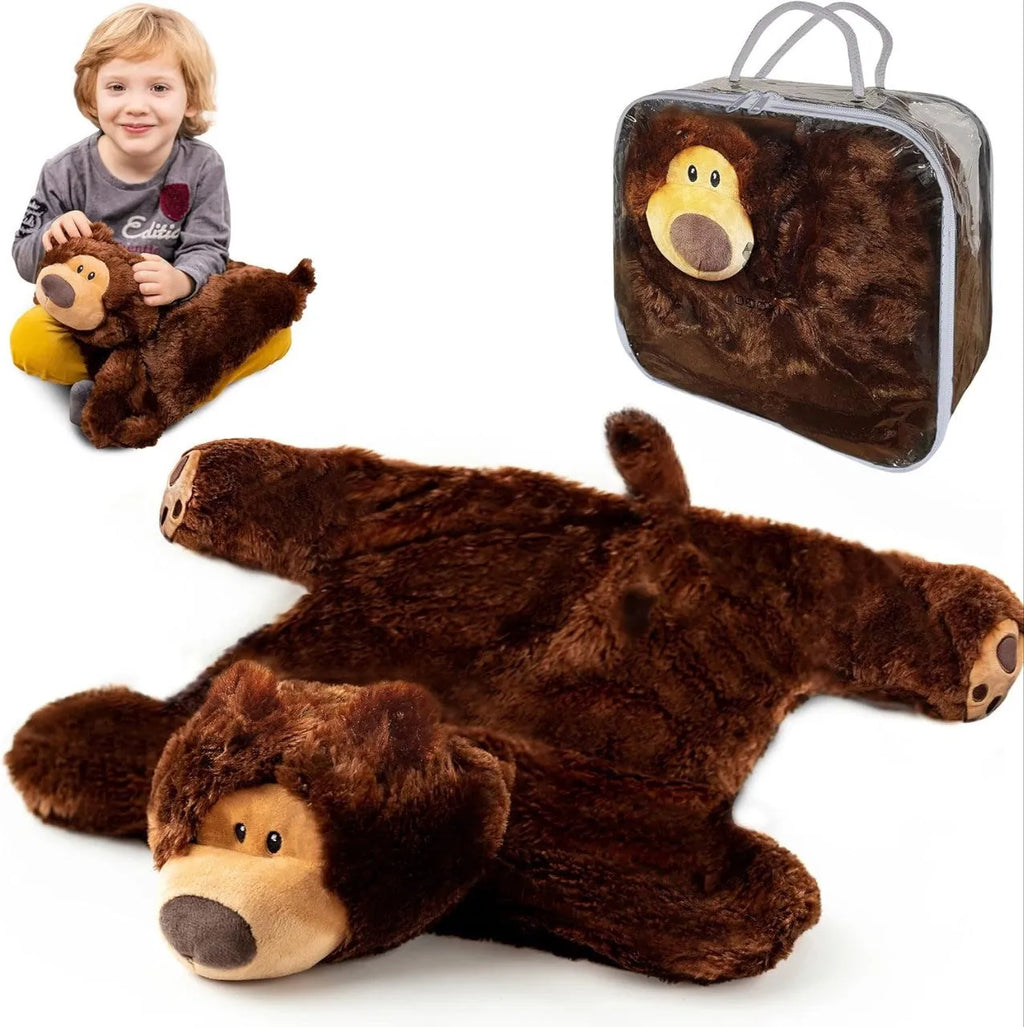 Brown gravity bear weighted animal knee bolster 45cm by 55cm plush toy for teenagers