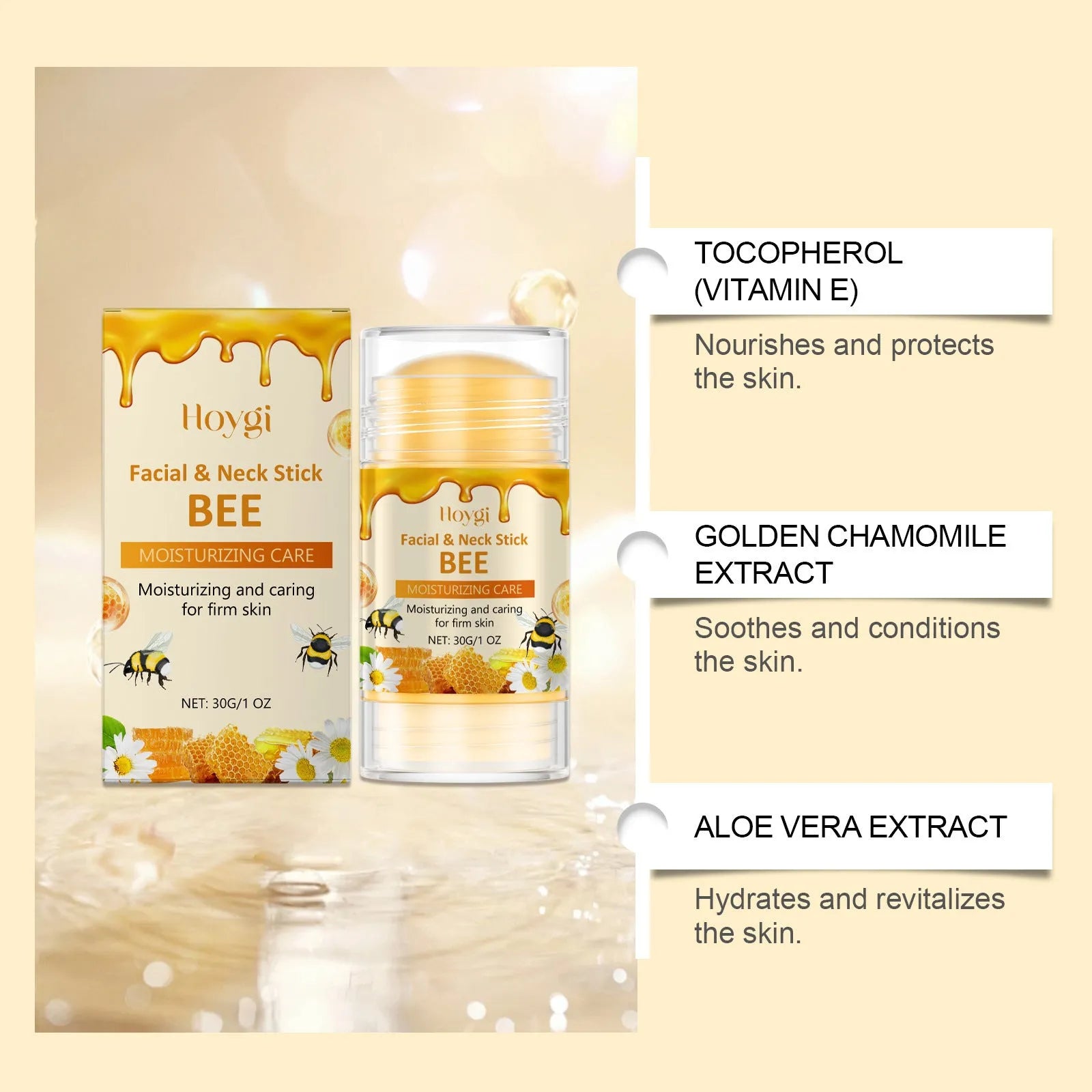 30g facial moisturising essence stick with beeswax and botanical extracts