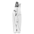 Rechargeable LED pet nail clippers with precision blades for dogs and cats, shown in blue or white
