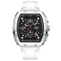 Men's sports quartz watch with large 50mm dial, luminous display, and waterproof build in all black colour