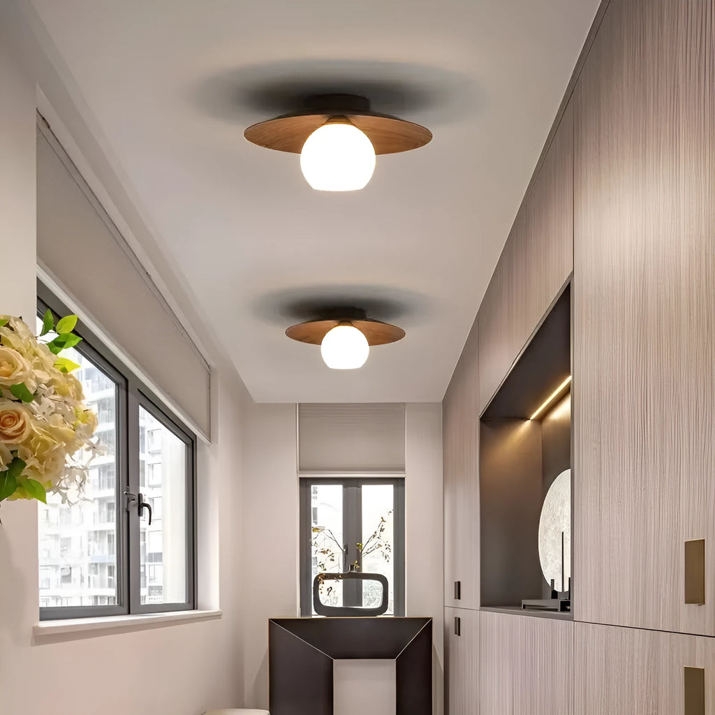 Creative New Chinese style simple ceiling lamp with black stripes finish for entrance hallway lighting