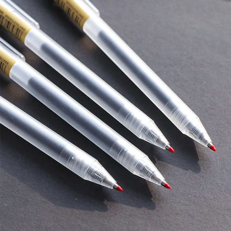 12 black frosted retractable gel pens with 0.5mm tips and 2 refills