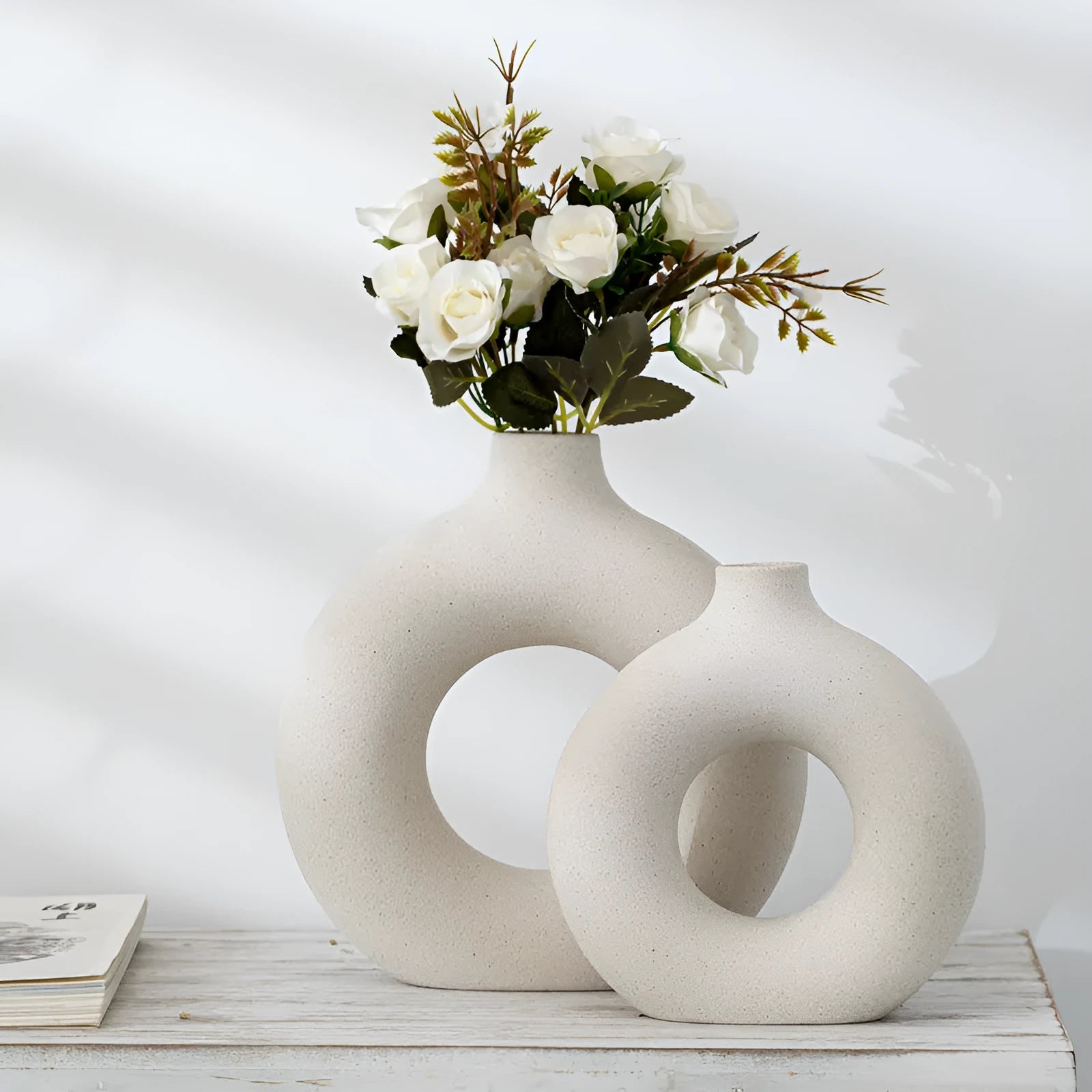 Frosted porcelain biscuit vase in modern simple style with unglazed matte finish