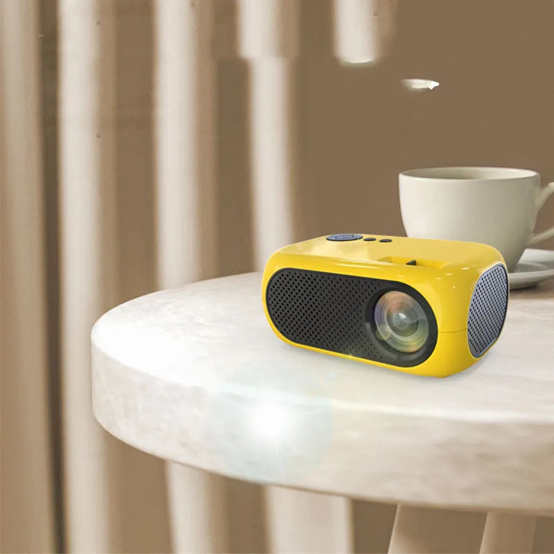 M24 micro mini portable projector in gold or white colour with power adapter