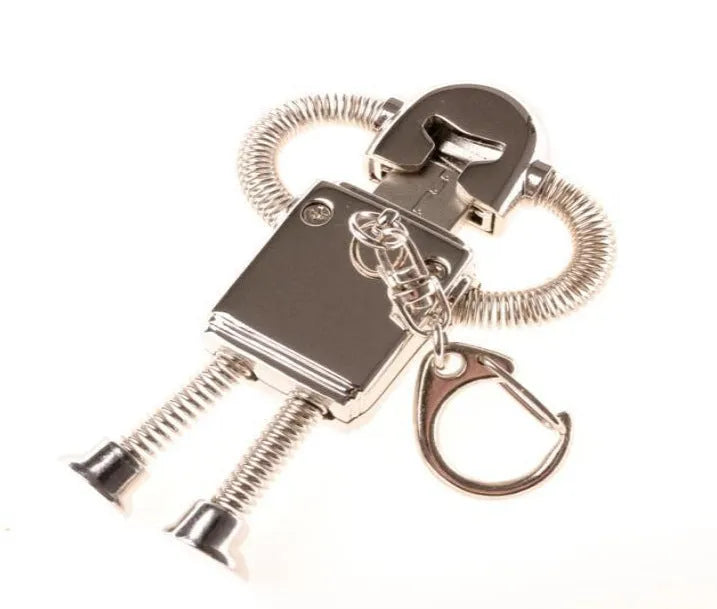 Metal robot U disk in zinc alloy, 80 x 23 x 14mm, gold or silver, capacities 512MB to 64G