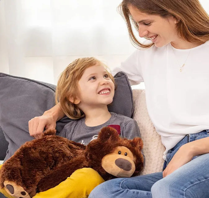 Brown gravity bear weighted animal knee bolster 45cm by 55cm plush toy for teenagers