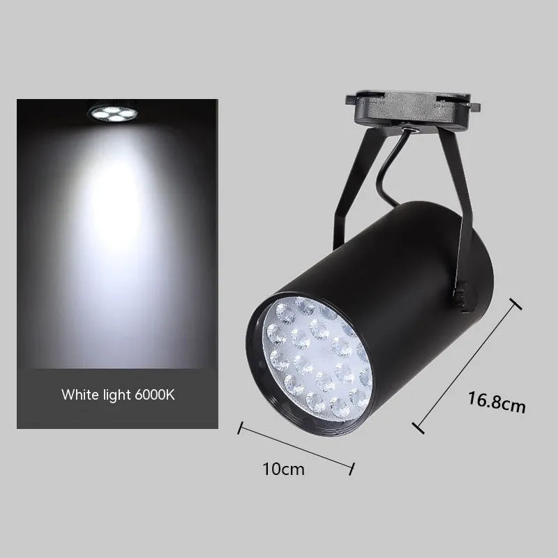 LED track spotlight with aluminium shell for clothing store background wall lighting