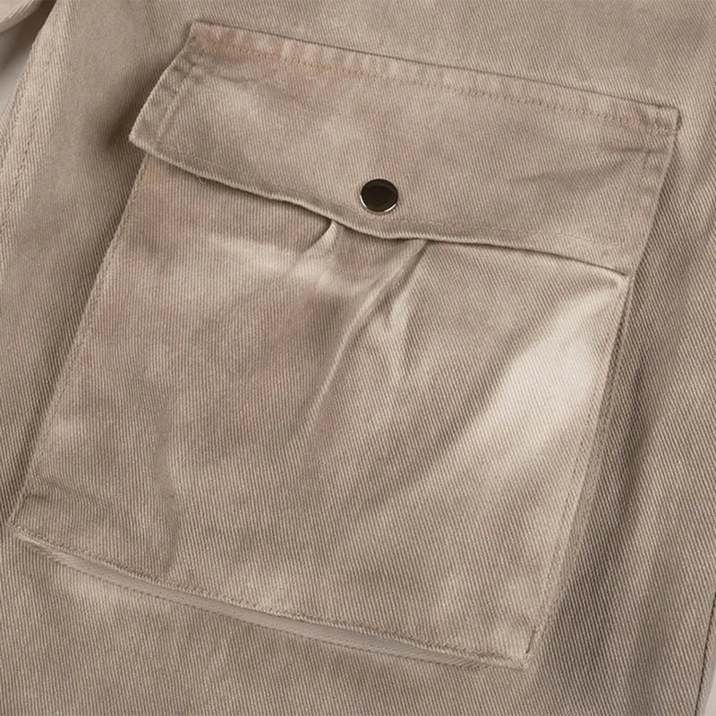 Marble dark straight loose A-line cotton denim trousers for teenage leisure wear