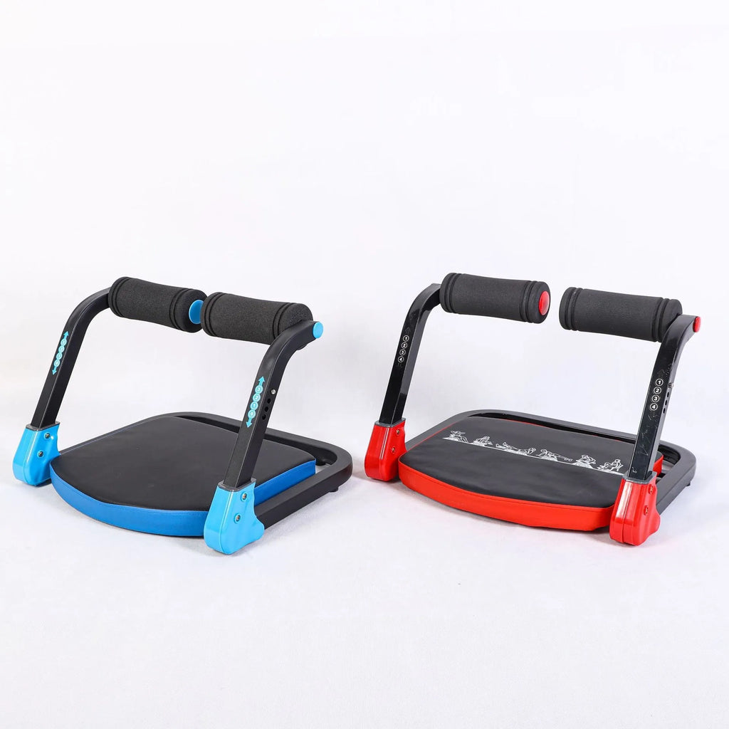 Mini portable abdominal exercise device in sky blue or red colour for home workouts