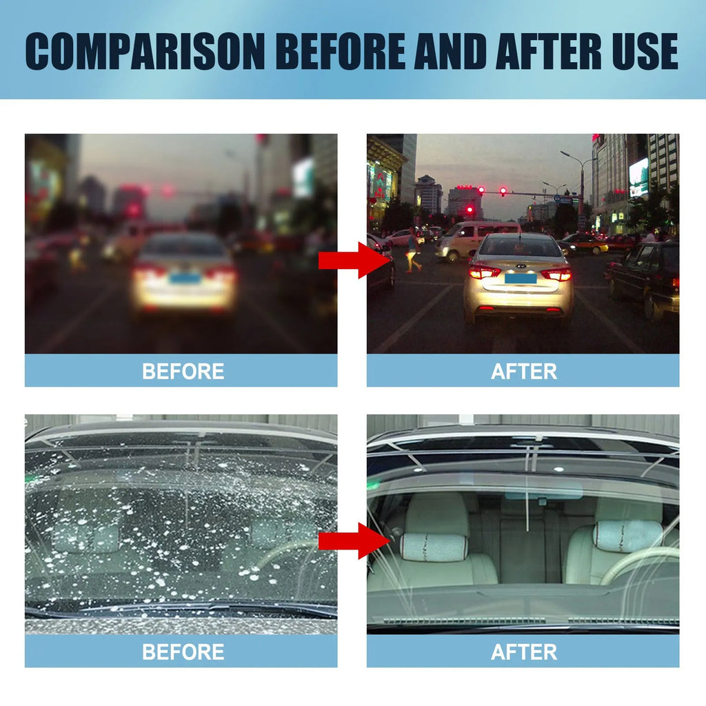 Blue car glass oil film remover stick and sponge applicator for windshield cleaning
