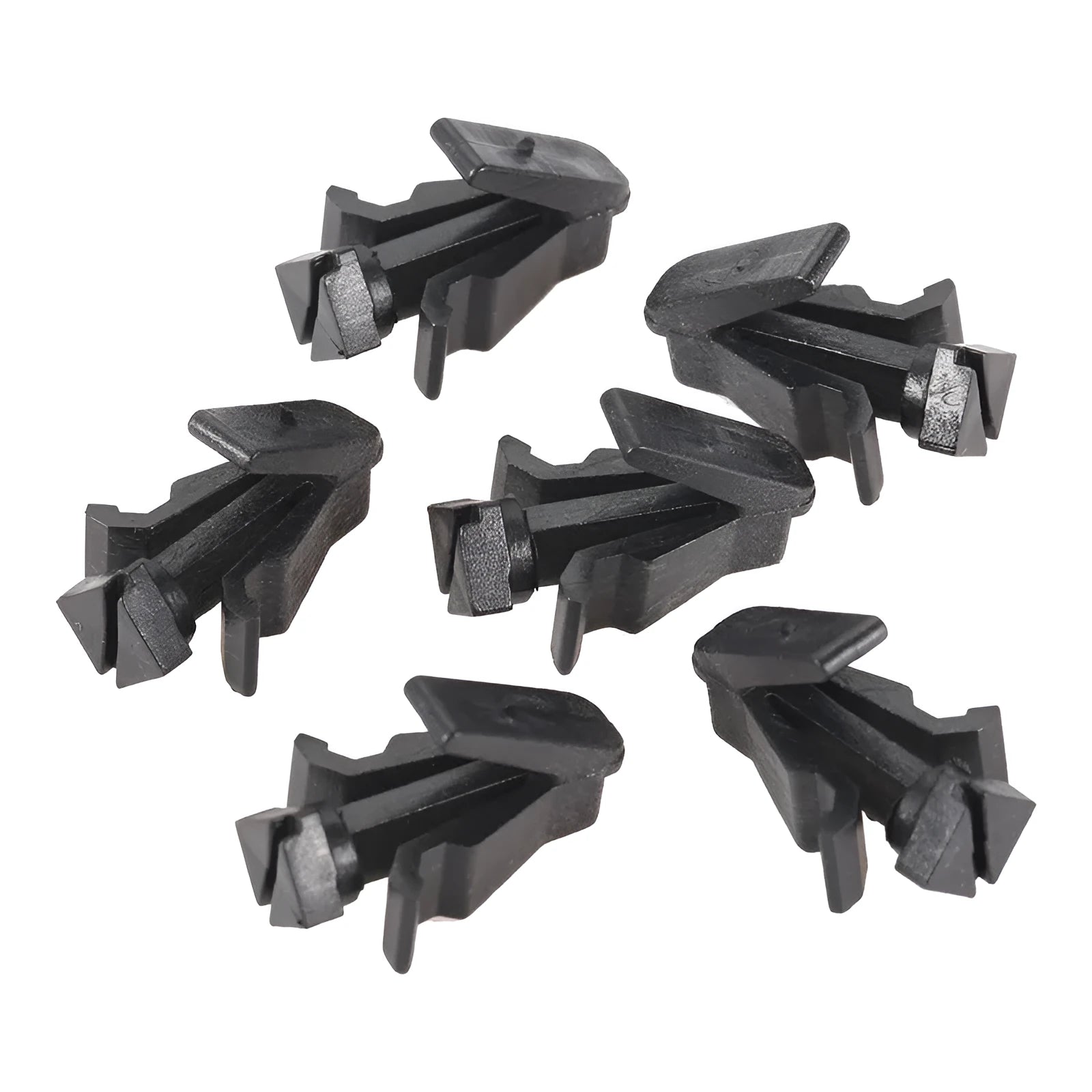 Black plastic bumper cover radiator grille fastening clip for Nissan vehicles, 76882-0M060 part