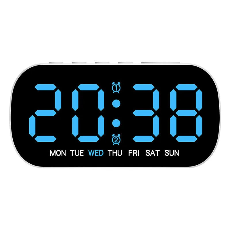Electronic clock simple multi-purpose alarm clock LED digital plastic shell 10mm white colour