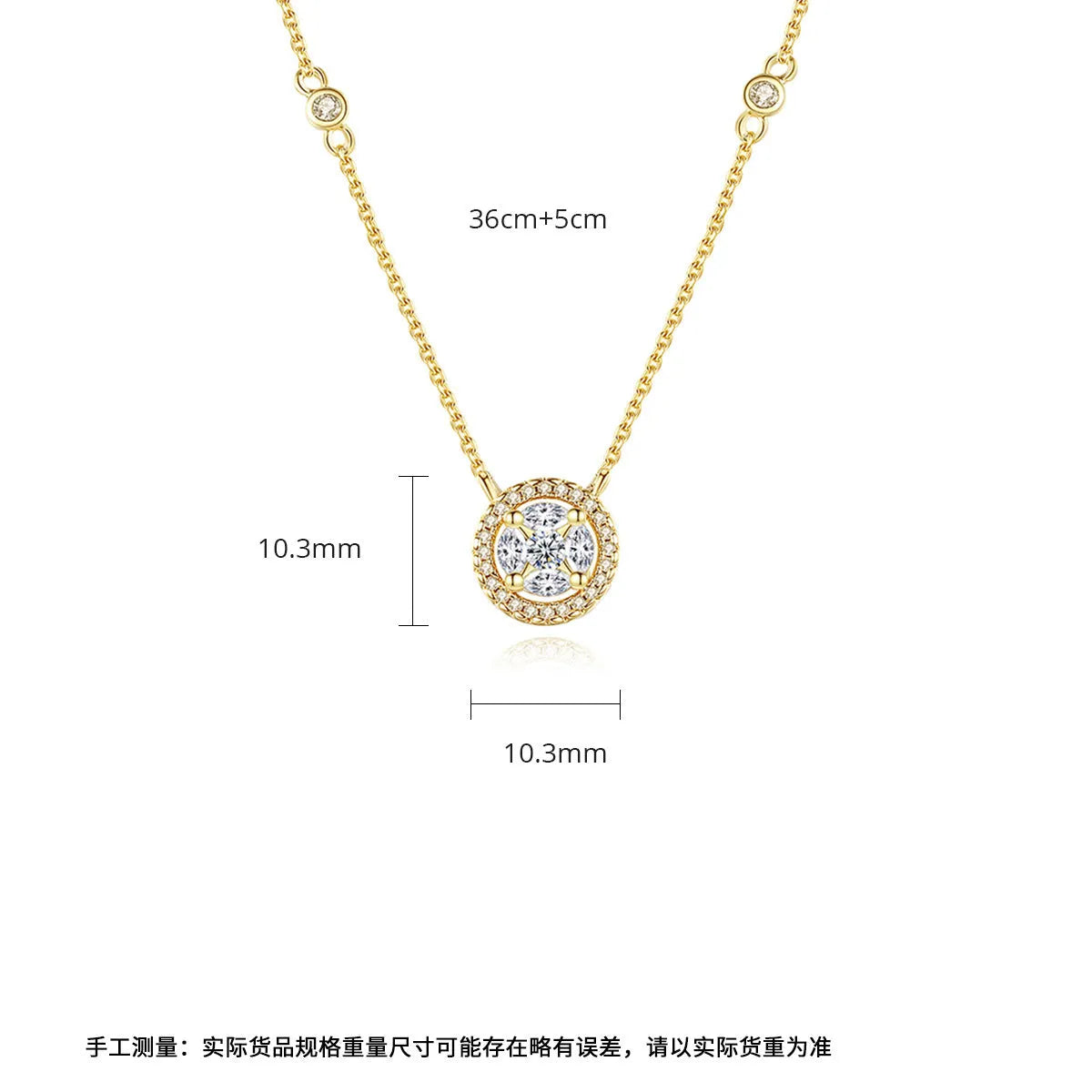 Choker bridal necklace for women with copper clavicle chain and geometric mixed gem inlaid pendant