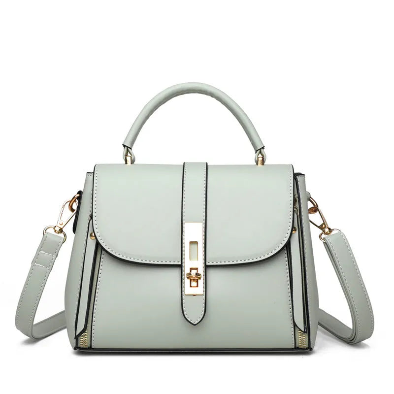 Soft PU leather women's messenger shoulder bag in a vertical square shape.