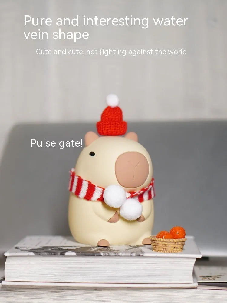 Capybara silicone night lamp with LED light and USB charging cable