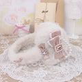 Plush heart bow tie earmuffs with 11x11cm big heart design in Black, Light meat powder, or Milky White