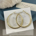 Silver pigment ring earrings 5cm circle drop with 925 silver needle for women