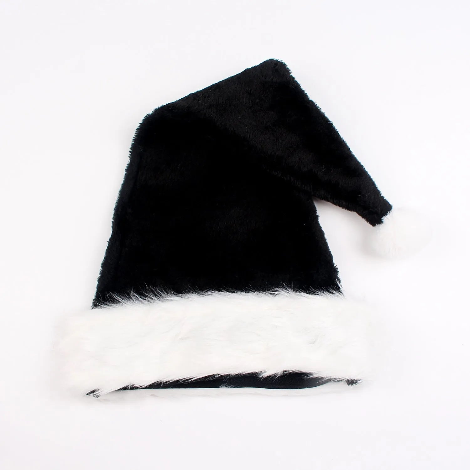 European classical plush Christmas hat in red and black colour combination