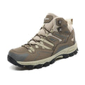 Men's low-top hiking sneakers in grey with flannel upper and natural rubber sole.