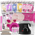 WUWUVISTA professional waxing kit with 200cc smart warmer, six wax formulas, aftercare system and applicators