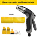 Tap water hose tool with T8 gun and 10 metre spring tube for car wash and garden