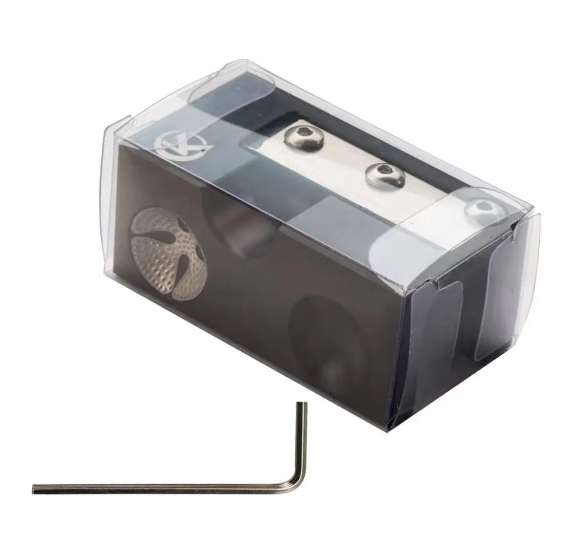 Black metal billiard cue leather head repair device for tip maintenance