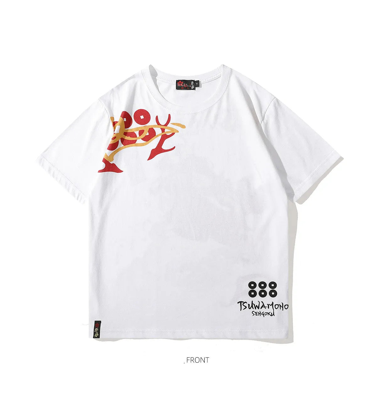 Cotton embroidered short sleeve t-shirt for men and women, round neck, available in black and white, sizes M to 3XL